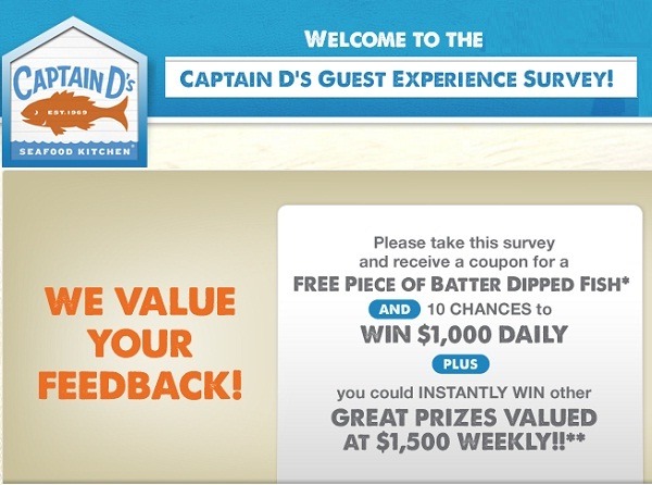 ReviewCaptainds Survey at www.reviewcaptainds.com of Captain D’s Survey