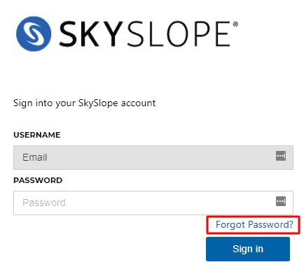 SkySlope Forgot Password
