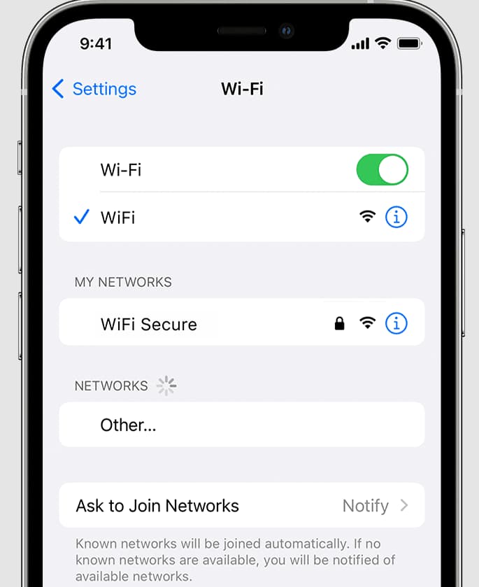 Reconnect to the Wi-Fi Network
